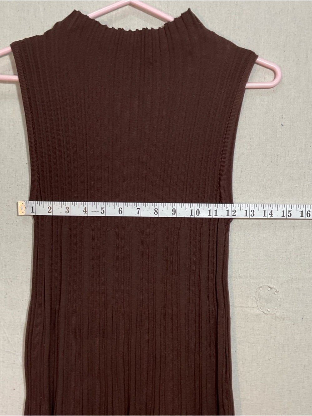 Pretty angel, chocolate, brown rribbed, knit,mock neck, dress/tunic S/M A++
